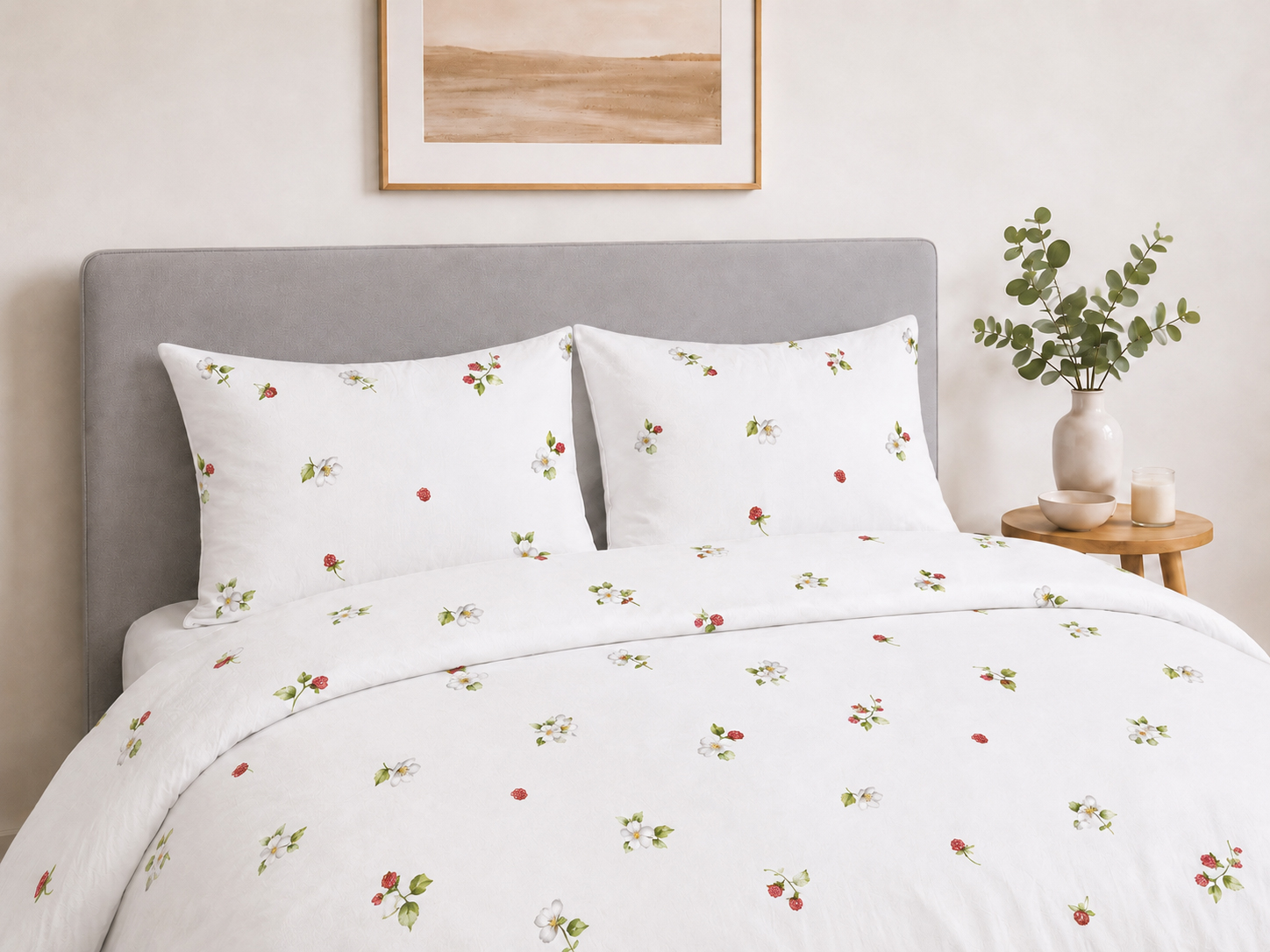 Detail francuzskych obliecok Malina zo 100 percent bavlny deluxe
